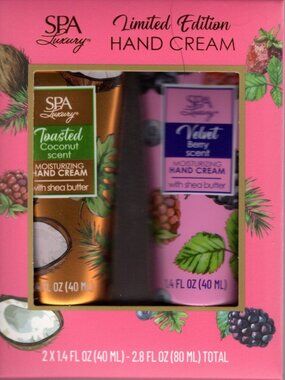SPA Luxury Limited Edition Moisturizing Hand Cream Coconut & Berry Scent Set.